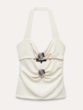 Zara Seashell Halter Top